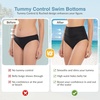 image:imageAmerican Trends High Waisted Bikini Bottoms Ruched Tummy Control Swim Bottom Bathing Suits for WomenSolid Black