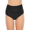 image:imageAmerican Trends High Waisted Bikini Bottoms Ruched Tummy Control Swim Bottom Bathing Suits for WomenSolid Black