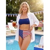 image:imageAmerican Trends High Waisted Bikini Bottoms for Women Tummy Control Swimsuits Bottoms Full Coverage Bathing Suit BottomAmerican Flag