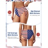 image:imageAmerican Trends High Waisted Bikini Bottoms for Women Tummy Control Swimsuits Bottoms Full Coverage Bathing Suit BottomAmerican Flag
