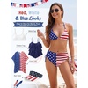 image:imageAmerican Trends High Waisted Bikini Bottoms for Women Tummy Control Swimsuits Bottoms Full Coverage Bathing Suit BottomAmerican Flag