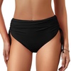 image:imageAmerican Trends High Waisted Bikini Bottoms for Women Tummy Control Swimsuits Bottoms Full Coverage Bathing Suit BottomBlack