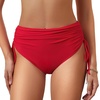 image:imageAmerican Trends High Waisted Bikini Bottoms for Women Tummy Control Swimsuits Bottoms Full Coverage Bathing Suit BottomRed
