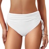 image:imageAmerican Trends High Waisted Bikini Bottoms for Women Tummy Control Swimsuits Bottoms Full Coverage Bathing Suit BottomWhite