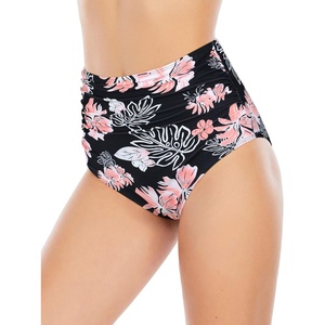 image:imageAmerican Trends High Waisted Bikini Bottoms Ruched Tummy Control Swim Bottom Bathing Suits for WomenPink Floral