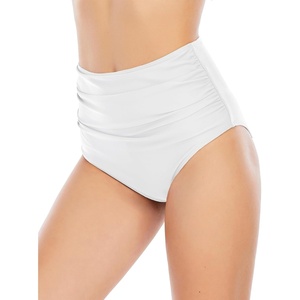 image:imageAmerican Trends High Waisted Bikini Bottoms Ruched Tummy Control Swim Bottom Bathing Suits for WomenWhite