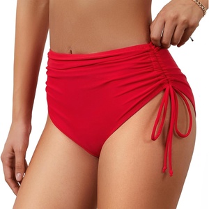 image:imageAmerican Trends High Waisted Bikini Bottoms for Women Tummy Control Swimsuits Bottoms Full Coverage Bathing Suit BottomRed