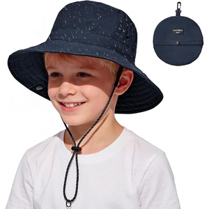 image:imageAmerican Trends Waterproof Kids Bucket Hat UPF 50 Packable Swim Travel Safari Hat Boys Girls with Strap 612 YearsNavy Blue
