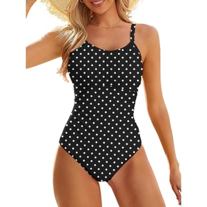 image:imageModest One Piece Swimsuit Women Tummy Control 2026 Long Torso Slimming Bathing Suit Cute Floral Swim SuitsB Polka Dot