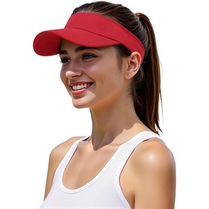 image:imageStructured Brim QuickDry Sun Visor HatLightweight Sun Protection Sports Visor for Running Golf Tennis WomenRed