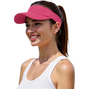 image:imageStructured Brim QuickDry Sun Visor HatLightweight Sun Protection Sports Visor for Running Golf Tennis WomenRose Red