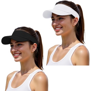 image:imageStructured Brim QuickDry Sun Visor HatLightweight Sun Protection Sports Visor for Running Golf Tennis WomenWhite Black