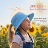 image:image2 Pack Wide Brim Girls Ponytail Sun Hats Full Face amp Neck Coverage Adjustable Breathable Quick Dry Kids Beach Bucket HatPink  Blue