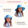 image:image2 Pack Wide Brim Girls Ponytail Sun Hats Full Face amp Neck Coverage Adjustable Breathable Quick Dry Kids Beach Bucket HatPink  Blue