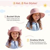 image:image2 Pack Wide Brim Girls Ponytail Sun Hats Full Face amp Neck Coverage Adjustable Breathable Quick Dry Kids Beach Bucket HatPink  Purple