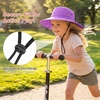 image:image2 Pack Wide Brim Girls Ponytail Sun Hats Full Face amp Neck Coverage Adjustable Breathable Quick Dry Kids Beach Bucket HatPurple  Watermelon Red