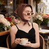 image:imageAmerican Trends 235 Womens Satin Scarf Lightweight Silk Feeling Neck Scarf Square Neckerchief for Daily Wear amp CostumesBrown