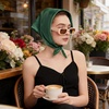 image:imageAmerican Trends 235 Womens Satin Scarf Lightweight Silk Feeling Neck Scarf Square Neckerchief for Daily Wear amp CostumesDark Green