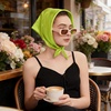 image:imageAmerican Trends 235 Womens Satin Scarf Lightweight Silk Feeling Neck Scarf Square Neckerchief for Daily Wear amp CostumesGreen