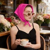 image:imageAmerican Trends 235 Womens Satin Scarf Lightweight Silk Feeling Neck Scarf Square Neckerchief for Daily Wear amp CostumesHot Pink