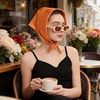 image:imageAmerican Trends 235 Womens Satin Scarf Lightweight Silk Feeling Neck Scarf Square Neckerchief for Daily Wear amp CostumesOrange