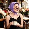 image:imageAmerican Trends 235 Womens Satin Scarf Lightweight Silk Feeling Neck Scarf Square Neckerchief for Daily Wear amp CostumesPurple