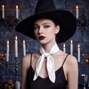image:imageAmerican Trends 235 Womens Satin Scarf Lightweight Silk Feeling Neck Scarf Square Neckerchief for Daily Wear amp CostumesWhite