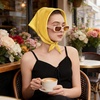 image:imageAmerican Trends 235 Womens Satin Scarf Lightweight Silk Feeling Neck Scarf Square Neckerchief for Daily Wear amp CostumesYellow