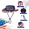 image:imageAmerican Trends Quick Dry Boys Sun Hat  Dual Adjustable UV Protection Breathable Kids Safari Bucket Cap for Beach PoolAmerican Flag