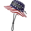 image:imageAmerican Trends Quick Dry Boys Sun Hat  Dual Adjustable UV Protection Breathable Kids Safari Bucket Cap for Beach PoolAmerican Flag