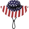 image:imageAmerican Trends Quick Dry Boys Sun Hat  Dual Adjustable UV Protection Breathable Kids Safari Bucket Cap for Beach PoolAmerican Flag