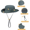 image:imageAmerican Trends Quick Dry Boys Sun Hat  Dual Adjustable UV Protection Breathable Kids Safari Bucket Cap for Beach PoolLake Blue