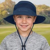 image:imageAmerican Trends Quick Dry Boys Sun Hat  Dual Adjustable UV Protection Breathable Kids Safari Bucket Cap for Beach PoolNavy Blue