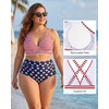 image:imageAmerican Trends Womens Plus Size Bikini Set  Tummy Control High Waisted 2 Piece Swimsuits Bathing SuitsAmerican Flag