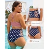 image:imageAmerican Trends Womens Plus Size Bikini Set  Tummy Control High Waisted 2 Piece Swimsuits Bathing SuitsAmerican Flag