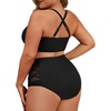image:imageAmerican Trends Womens Plus Size Bikini Set  Tummy Control High Waisted 2 Piece Swimsuits Bathing SuitsBlack