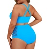image:imageAmerican Trends Womens Plus Size Bikini Set  Tummy Control High Waisted 2 Piece Swimsuits Bathing SuitsBlue