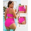 image:imageAmerican Trends Womens Plus Size Bikini Set  Tummy Control High Waisted 2 Piece Swimsuits Bathing SuitsOrange