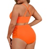 image:imageAmerican Trends Womens Plus Size Bikini Set  Tummy Control High Waisted 2 Piece Swimsuits Bathing SuitsOrange
