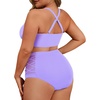 image:imageAmerican Trends Womens Plus Size Bikini Set  Tummy Control High Waisted 2 Piece Swimsuits Bathing SuitsPurple