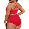 image:imageAmerican Trends Womens Plus Size Bikini Set  Tummy Control High Waisted 2 Piece Swimsuits Bathing SuitsRed