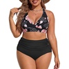 image:imageAmerican Trends Womens Plus Size Bikini Set  Tummy Control High Waisted 2 Piece Swimsuits Bathing SuitsPink Flower