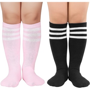 image:imageAmerican Trends Kids Toddler Soccer Socks Youth Baseball Softball Football Socks Knee High Accessories for Girls2 Pack Pink Black White