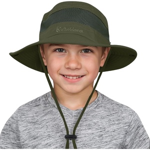 image:imageAmerican Trends Quick Dry Boys Sun Hat  Dual Adjustable UV Protection Breathable Kids Safari Bucket Cap for Beach PoolArmy Green