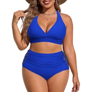 image:imageAmerican Trends Womens Plus Size Bikini Set  Tummy Control High Waisted 2 Piece Swimsuits Bathing SuitsRoyal Blue
