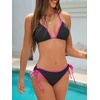 image:imageAmerican Trends Women String Triangle Bikini Set Swimsuit Two Piece Bathing Suit Cheeky Swim Suit SwimwearBlack Pink