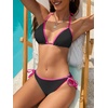 image:imageAmerican Trends Women String Triangle Bikini Set Swimsuit Two Piece Bathing Suit Cheeky Swim Suit SwimwearBlack Pink