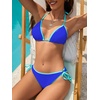 image:imageAmerican Trends Women String Triangle Bikini Set Swimsuit Two Piece Bathing Suit Cheeky Swim Suit SwimwearBlue Color Block