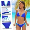 image:imageAmerican Trends Women String Triangle Bikini Set Swimsuit Two Piece Bathing Suit Cheeky Swim Suit SwimwearBlue Color Block