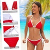 image:imageAmerican Trends Women String Triangle Bikini Set Swimsuit Two Piece Bathing Suit Cheeky Swim Suit SwimwearRed White